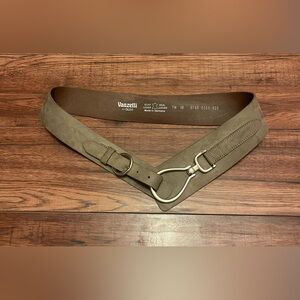 Vanzetti waist belt - genuine leather with unique silver  metal buckle closure.